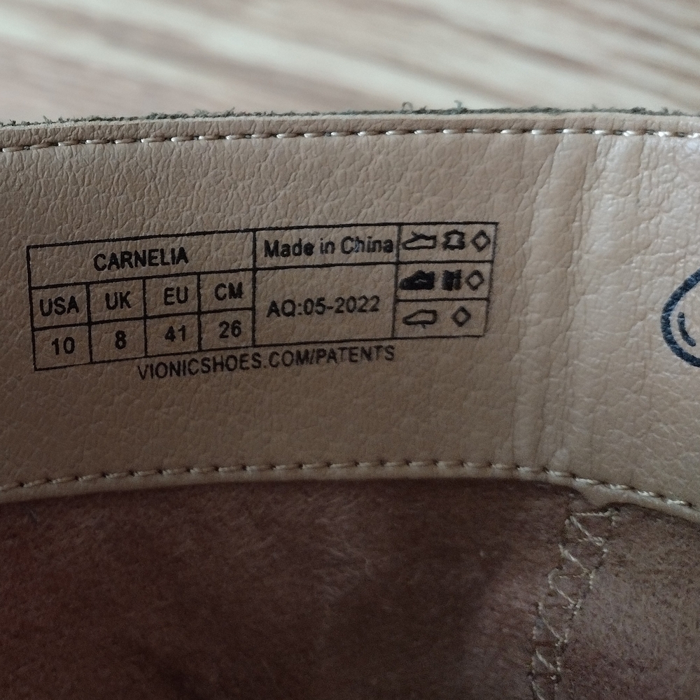 VIONIC Carnelia Water Repellent Olive Green Ankle Boots - Picture 8 of 14